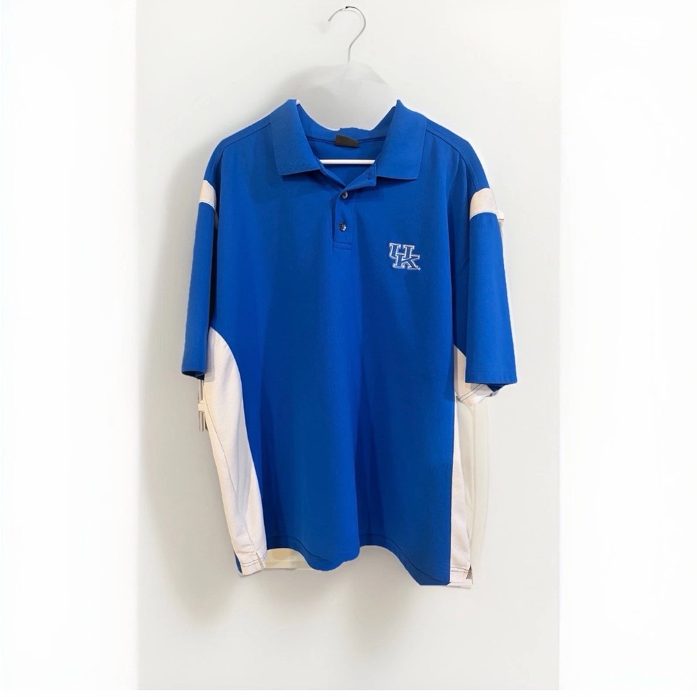 Pro Edge XL Men’s Kentucky Wildcats Polo in Blue and White UK NCAA